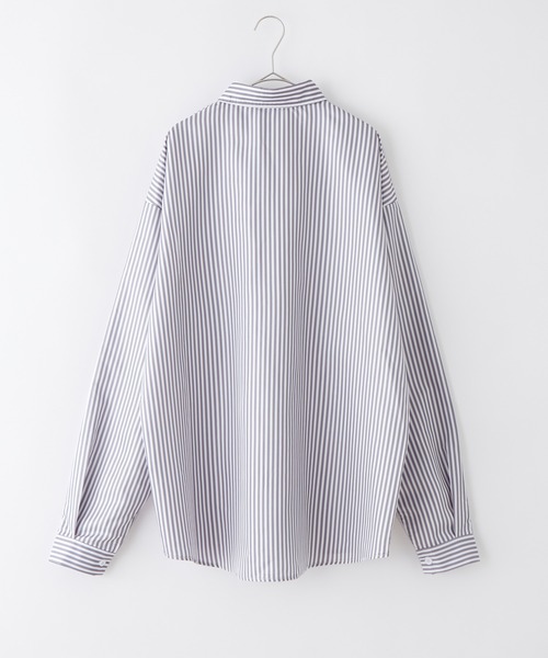 Anchor Smith（アンカー スミス）の「ストライプオーバーサイズボックスシャツ（シャツ/ブラウス・メンズ・ブルー/グレー/グリーン・M/L）」の9枚目の写真