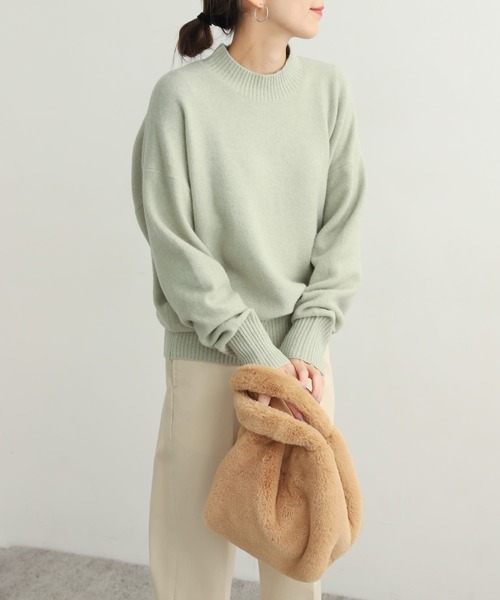 URBAN RESEARCH DOORS（アーバンリサーチドアーズ）の「ハイネックモチモチニット（ニット/セーター・レディース・ミント/ベージュ系その他/ブルー/ブラック・MEDIUM）」の21枚目の写真