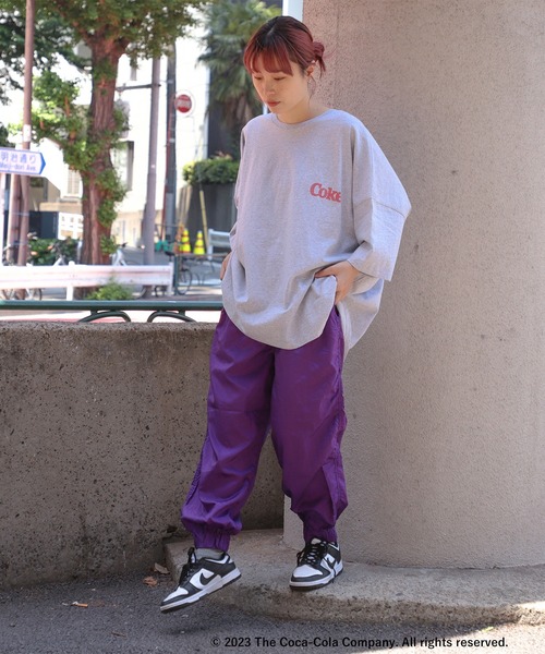 BEAMS BOY（ビームスボーイ）の「BEAMS BOY / ナイロンタフタ スポーツパンツ 23SS（その他パンツ・レディース・グレー系その他/グリーン/パープル・ONE SIZE）」の3枚目の写真