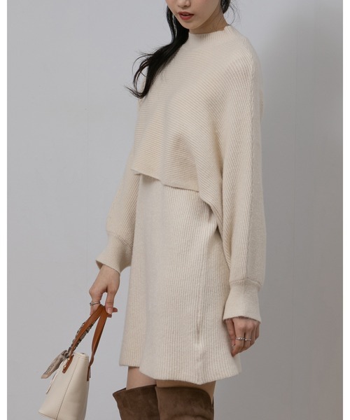 pumpkin port(パンプキンポート)の「ボリューム袖 トップス ニットワンピース セットアップ(ワンピース・レディース・アイボリー/ブラック/グレー/ブラウン/ベージュ・MEDIUM)」の22枚目の写真