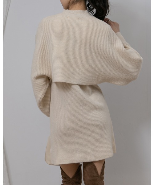 pumpkin port(パンプキンポート)の「ボリューム袖 トップス ニットワンピース セットアップ(ワンピース・レディース・アイボリー/ブラック/グレー/ブラウン/ベージュ・MEDIUM)」の19枚目の写真