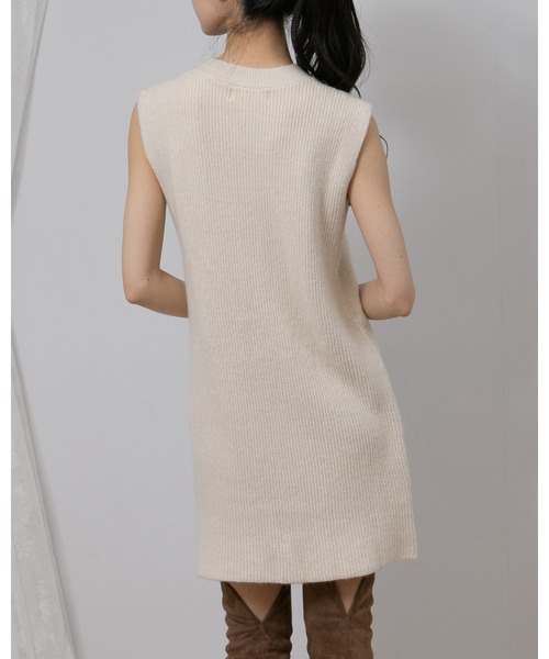 pumpkin port(パンプキンポート)の「ボリューム袖 トップス ニットワンピース セットアップ(ワンピース・レディース・アイボリー/ブラック/グレー/ブラウン/ベージュ・MEDIUM)」の7枚目の写真
