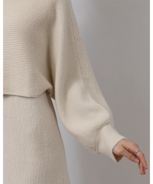 pumpkin port(パンプキンポート)の「ボリューム袖 トップス ニットワンピース セットアップ(ワンピース・レディース・アイボリー/ブラック/グレー/ブラウン/ベージュ・MEDIUM)」の17枚目の写真