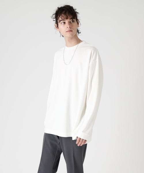 tk.TAKEO KIKUCHI(ティーケータケオキクチ)の「◆Vチェーンネックレス付き長袖カットソー(Tシャツ/カットソー・メンズ・ブラック/オフホワイト・02/03)」の14枚目の写真