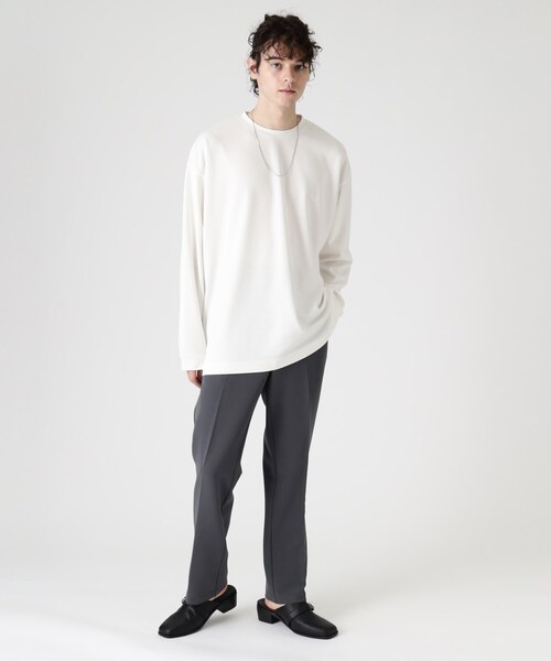 tk.TAKEO KIKUCHI(ティーケータケオキクチ)の「◆Vチェーンネックレス付き長袖カットソー(Tシャツ/カットソー・メンズ・ブラック/オフホワイト・02/03)」の15枚目の写真