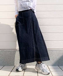 Q | ドッキングアシメデニムスカート(デニムスカート)