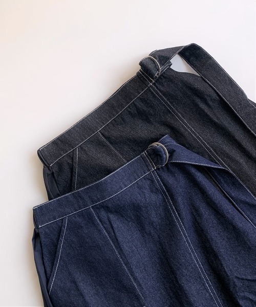 Q（キュー）の「ドッキングアシメデニムスカート（デニムスカート・レディース・ブラック/ネイビー・MEDIUM）」の9枚目の写真