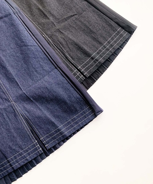 Q（キュー）の「ドッキングアシメデニムスカート（デニムスカート・レディース・ブラック/ネイビー・MEDIUM）」の12枚目の写真