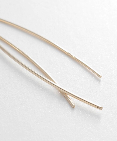 COCOSHNIK（ココシュニック）の「K10ダブルアーチ フリンジピアス（ピアス（両耳用）・レディース・ホワイト系その他7・00）」の2枚目の写真