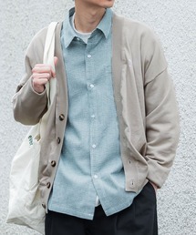 メンズワンポイント刺繍カーディガン