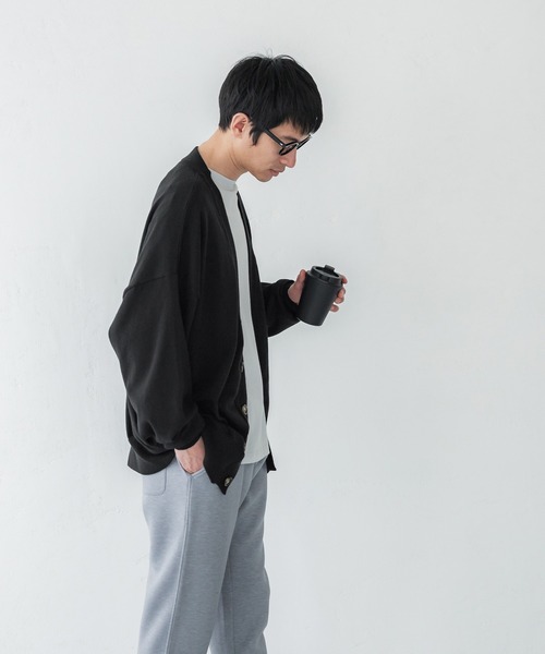 coca（coca）（コカ）の「メンズワンポイント刺繍カーディガン（カーディガン/ボレロ・メンズ・グレー/ブラック・M/L/XL）」の5枚目の写真