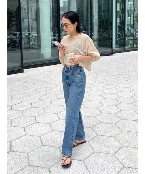 Ungrid（アングリッド）の「ショートメッシュロングスリーブTee（Tシャツ/カットソー・レディース・アイボリー/カーキ/チャコールグレー・FREE）」の11枚目の写真