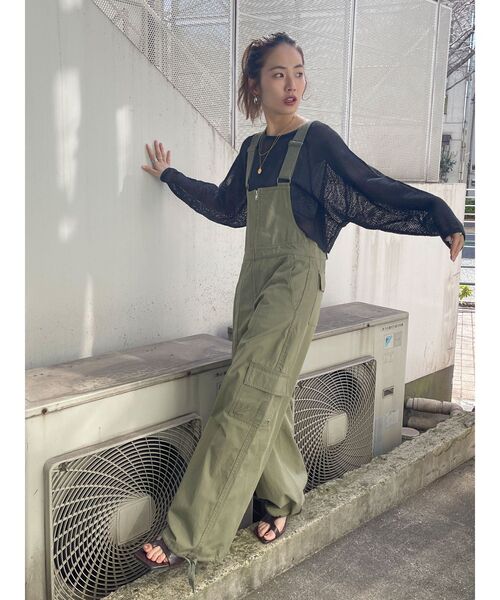 Ungrid（アングリッド）の「ショートメッシュロングスリーブTee（Tシャツ/カットソー・レディース・アイボリー/カーキ/チャコールグレー・FREE）」の16枚目の写真