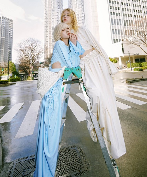Alley by w closet(アリーバイダブルクローゼット)の「【セットアップ対応/Alley】ストライプギャザースカート(スカート・レディース・ブルー/イエロー・FREE)」の10枚目の写真