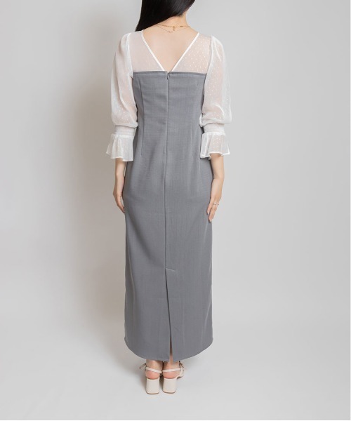 RANDA（ランダ）の「チュールドッキングストレートワンピース（ドレス・レディース・グレー/ブラック・1/0）」の11枚目の写真