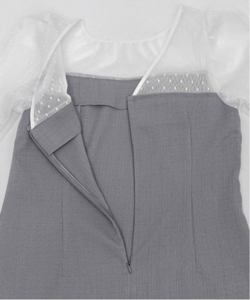 RANDA（ランダ）の「チュールドッキングストレートワンピース（ドレス・レディース・グレー/ブラック・1/0）」の14枚目の写真