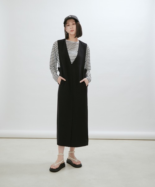 SALON adam et rope'（サロン アダム エ ロペ）の「【WEB限定】シアークルーネックロングTシャツ / 無地・ボーダー（Tシャツ/カットソー・レディース・ホワイト/ピンク/イエロー/ベージュ系その他/ブラック系その他2・FREE）」の12枚目の写真