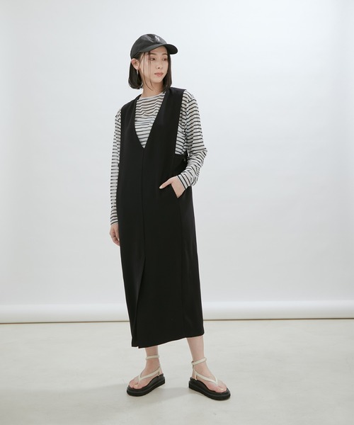 SALON adam et rope'（サロン アダム エ ロペ）の「【WEB限定】シアークルーネックロングTシャツ / 無地・ボーダー（Tシャツ/カットソー・レディース・ホワイト/ピンク/イエロー/ベージュ系その他/ブラック系その他2・FREE）」の17枚目の写真