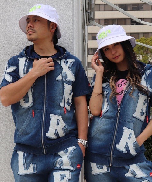 RM)【ユニセックス】【LUXE/R】ブランド ロゴ バケットハット