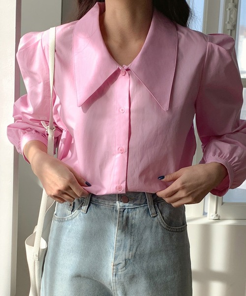 fd style（エフディ スタイル）の「ビッグカラー バルーン肩ポインブラウス（シャツ/ブラウス・レディース・White/LT.Blue/PINK・FREE）」の3枚目の写真