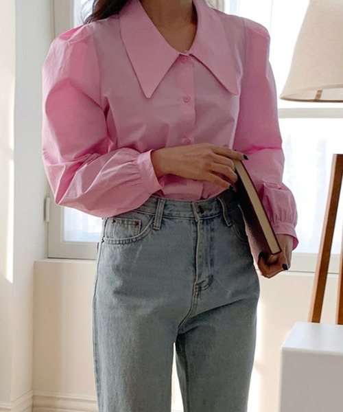 fd style（エフディ スタイル）の「ビッグカラー バルーン肩ポインブラウス（シャツ/ブラウス・レディース・White/LT.Blue/PINK・FREE）」の14枚目の写真