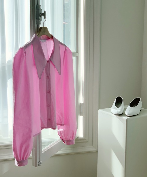 fd style（エフディ スタイル）の「ビッグカラー バルーン肩ポインブラウス（シャツ/ブラウス・レディース・White/LT.Blue/PINK・FREE）」の16枚目の写真