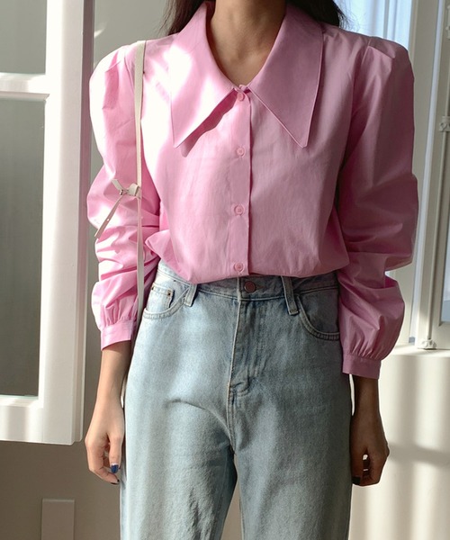 fd style（エフディ スタイル）の「ビッグカラー バルーン肩ポインブラウス（シャツ/ブラウス・レディース・White/LT.Blue/PINK・FREE）」の4枚目の写真