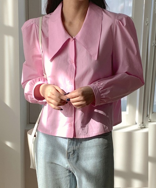 fd style（エフディ スタイル）の「ビッグカラー バルーン肩ポインブラウス（シャツ/ブラウス・レディース・White/LT.Blue/PINK・FREE）」の6枚目の写真