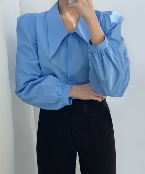 fd style（エフディ スタイル）の「ビッグカラー バルーン肩ポインブラウス（シャツ/ブラウス・レディース・White/LT.Blue/PINK・FREE）」の18枚目の写真