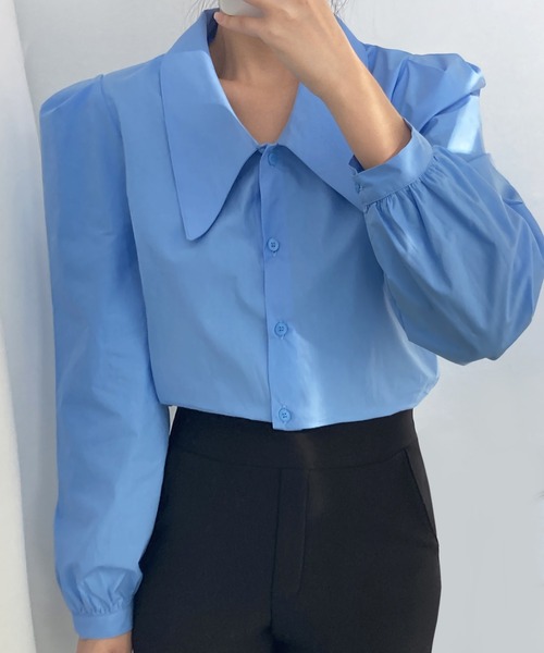 fd style（エフディ スタイル）の「ビッグカラー バルーン肩ポインブラウス（シャツ/ブラウス・レディース・White/LT.Blue/PINK・FREE）」の22枚目の写真