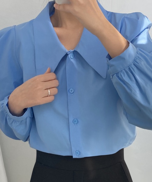 fd style（エフディ スタイル）の「ビッグカラー バルーン肩ポインブラウス（シャツ/ブラウス・レディース・White/LT.Blue/PINK・FREE）」の21枚目の写真