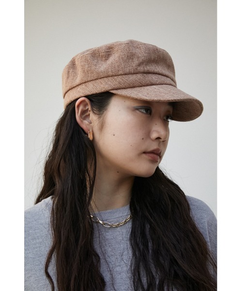 AZUL by moussy（アズールバイマウジー）の「LINEN LIKE CASQUETTE/リネンライクキャスケット（キャスケット・レディース・ブラック/ライトベージュ/ブラウン・FREE）」の3枚目の写真