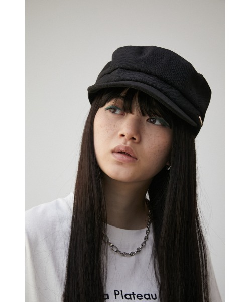 AZUL by moussy（アズールバイマウジー）の「LINEN LIKE CASQUETTE/リネンライクキャスケット（キャスケット・レディース・ブラック/ライトベージュ/ブラウン・FREE）」の2枚目の写真