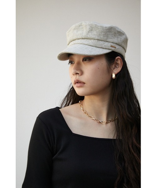 AZUL by moussy（アズールバイマウジー）の「LINEN LIKE CASQUETTE/リネンライクキャスケット（キャスケット・レディース・ブラック/ライトベージュ/ブラウン・FREE）」の20枚目の写真