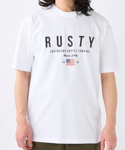 RUSTY(ラスティ)の「【RUSTY:ラスティー】半袖ロゴTシャツ(Tシャツ/カットソー・メンズ・ブルー/ベージュ/ブラック/ホワイト・X-LARGE/LARGE/MEDIUM)」の9枚目の写真
