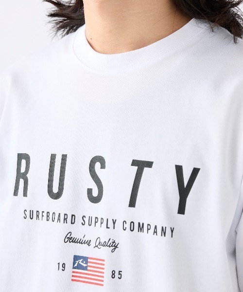 RUSTY(ラスティ)の「【RUSTY:ラスティー】半袖ロゴTシャツ(Tシャツ/カットソー・メンズ・ブルー/ベージュ/ブラック/ホワイト・X-LARGE/LARGE/MEDIUM)」の12枚目の写真