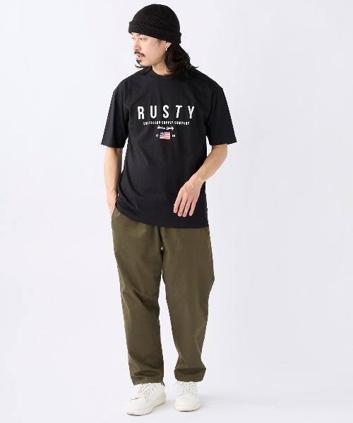 RUSTY(ラスティ)の「【RUSTY:ラスティー】半袖ロゴTシャツ(Tシャツ/カットソー・メンズ・ブルー/ベージュ/ブラック/ホワイト・X-LARGE/LARGE/MEDIUM)」の14枚目の写真