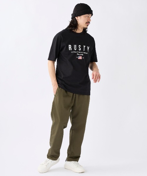 RUSTY(ラスティ)の「【RUSTY:ラスティー】半袖ロゴTシャツ(Tシャツ/カットソー・メンズ・ブルー/ベージュ/ブラック/ホワイト・X-LARGE/LARGE/MEDIUM)」の16枚目の写真