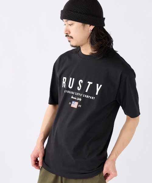 RUSTY(ラスティ)の「【RUSTY:ラスティー】半袖ロゴTシャツ(Tシャツ/カットソー・メンズ・ブルー/ベージュ/ブラック/ホワイト・X-LARGE/LARGE/MEDIUM)」の17枚目の写真