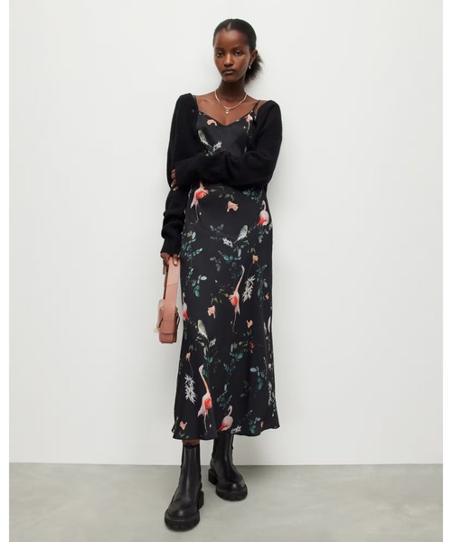 ALLSAINTS（オールセインツ）の「BRYONY FABIA MIDI DRESS | BRYONY FABIA ミディ ドレス・ワンピース（ワンピース・レディース・ブラック・6/10/4/8/2）」の4枚目の写真
