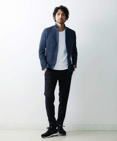 MICHEL KLEIN HOMME   （ミッシェルクランオム）の「へリンボン柄ジャージージャケット（テーラードジャケット・メンズ・ブルー/ライトグレー/ブラック・X-LARGE/LARGE/MEDIUM）」の22枚目の写真