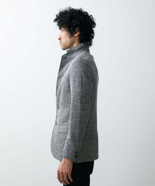 MICHEL KLEIN HOMME   （ミッシェルクランオム）の「へリンボン柄ジャージージャケット（テーラードジャケット・メンズ・ブルー/ライトグレー/ブラック・X-LARGE/LARGE/MEDIUM）」の14枚目の写真
