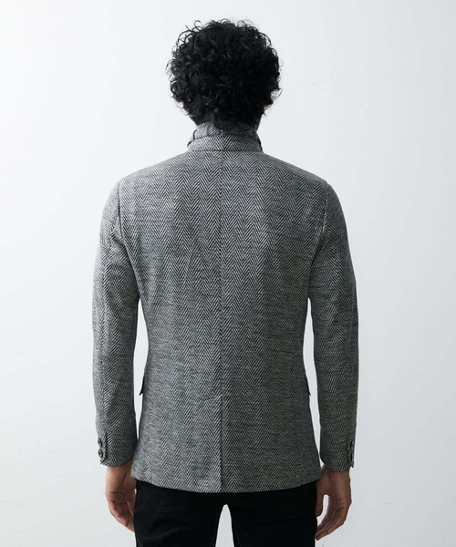 MICHEL KLEIN HOMME   （ミッシェルクランオム）の「へリンボン柄ジャージージャケット（テーラードジャケット・メンズ・ブルー/ライトグレー/ブラック・X-LARGE/LARGE/MEDIUM）」の13枚目の写真