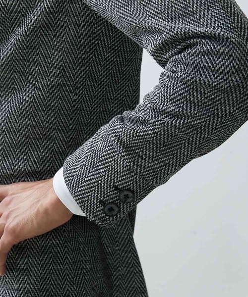 MICHEL KLEIN HOMME   （ミッシェルクランオム）の「へリンボン柄ジャージージャケット（テーラードジャケット・メンズ・ブルー/ライトグレー/ブラック・X-LARGE/LARGE/MEDIUM）」の10枚目の写真