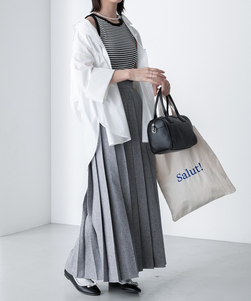 BONLECILL（ボンルシール）の「カップ付き テレコリブ アメリカンスリーブタンクトップ（タンクトップ・レディース・オレンジ/レッド/ライトグリーン/ブラック×ホワイト/ブラック/オフホワイト/ブルー/チャコールグレー/グレイッシュブルー/ピンク/ネイビー系1・FREE）」の15枚目の写真