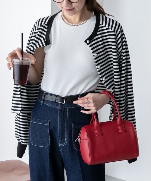 BONLECILL（ボンルシール）の「カップ付き テレコリブ アメリカンスリーブタンクトップ（タンクトップ・レディース・オレンジ/レッド/ライトグリーン/ブラック×ホワイト/ブラック/オフホワイト/ブルー/チャコールグレー/グレイッシュブルー/ピンク/ネイビー系1・FREE）」の17枚目の写真