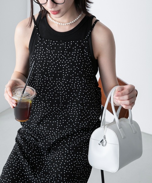 BONLECILL（ボンルシール）の「カップ付き テレコリブ アメリカンスリーブタンクトップ（タンクトップ・レディース・オレンジ/レッド/ライトグリーン/ブラック×ホワイト/ブラック/オフホワイト/ブルー/チャコールグレー/グレイッシュブルー/ピンク/ネイビー系1・FREE）」の18枚目の写真