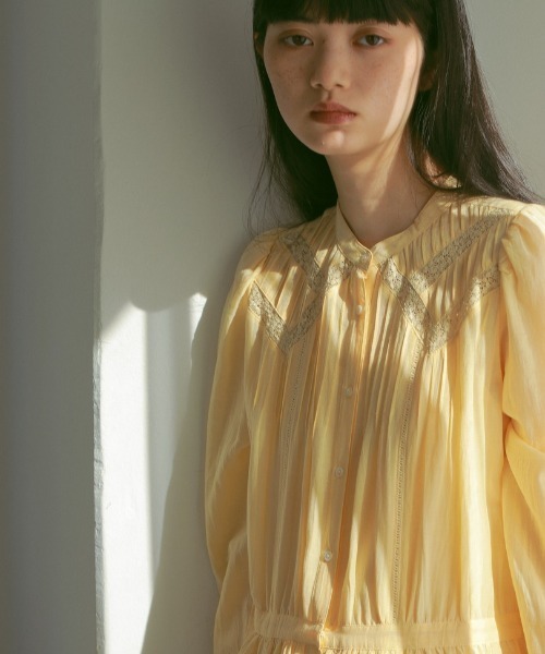 CASA FLINE（カーサフライン）の「アンティークレースピンタックドレス（ワンピース・レディース・ホワイト/ブラウン/イエロー・FREE）」の16枚目の写真