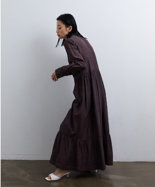 CASA FLINE（カーサフライン）の「アンティークレースピンタックドレス（ワンピース・レディース・ホワイト/ブラウン/イエロー・FREE）」の17枚目の写真