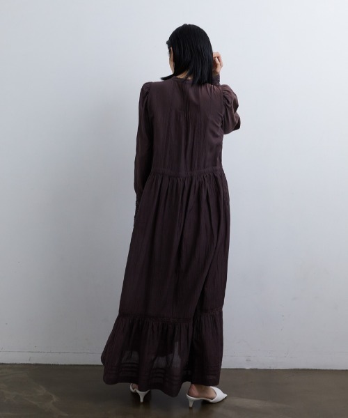 CASA FLINE（カーサフライン）の「アンティークレースピンタックドレス（ワンピース・レディース・ホワイト/ブラウン/イエロー・FREE）」の13枚目の写真